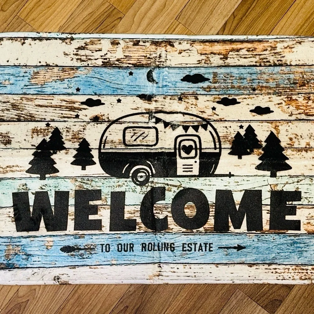 New Rustic Camping Welcome Mat